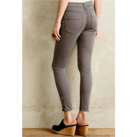 Anthropologie Pilcro Mid Rise Jeans Grey Moto Straight Leg Size 29 - Picture 3 of 10